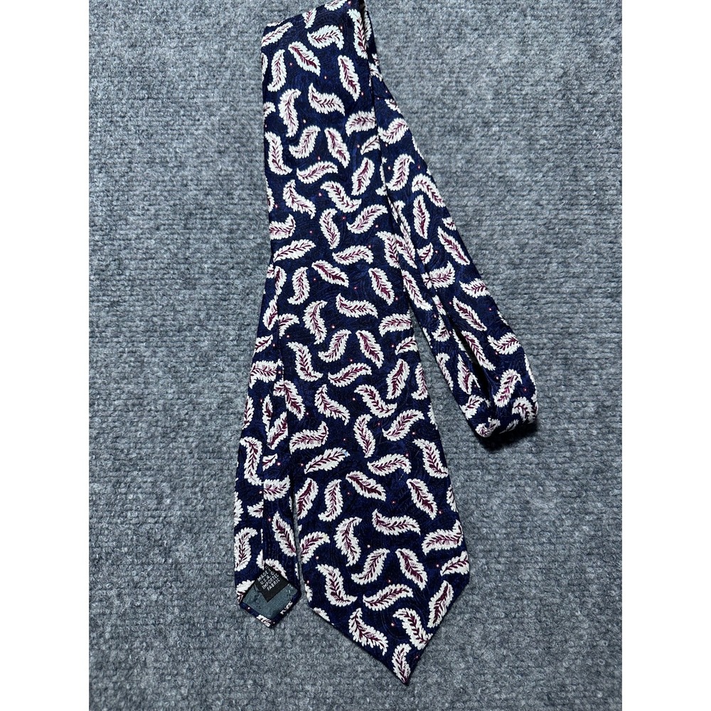 Christian Dior Monsieur Navy Blue Paisley Feather Silk Neck‎ Tie - Picture 2 of 7